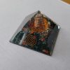 Blood Stone Orgone Pyramid with Crystal Point & Flower of Life Symbol