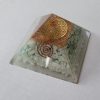 Amazonite Orgone Pyramid with Flower of Life Symbol for Energy